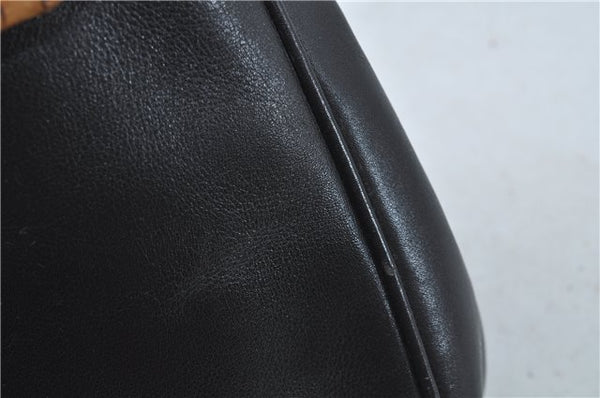 Authentic GUCCI Bamboo 2Way Shoulder Hand Bag Purse Leather Black Junk J1867