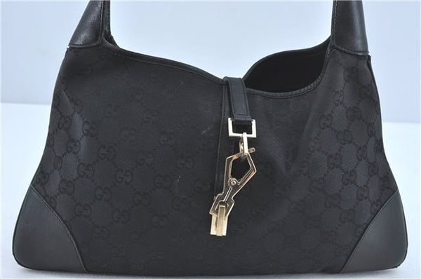 Auth GUCCI Kandinsky Shoulder Hand Bag GG Canvas Leather 0014057 Black J1868