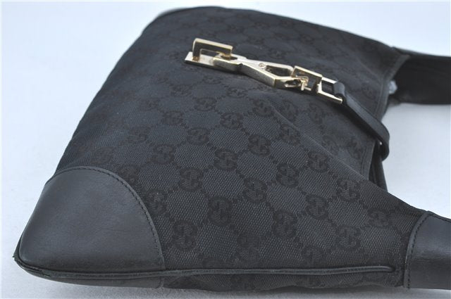 Auth GUCCI Kandinsky Shoulder Hand Bag GG Canvas Leather 0014057 Black J1868