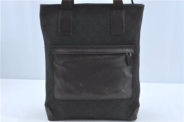 Authentic GUCCI Shoulder Tote Bag GG Canvas Leather 180450 Brown J1869