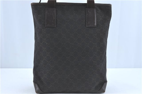 Authentic GUCCI Shoulder Tote Bag GG Canvas Leather 180450 Brown J1869