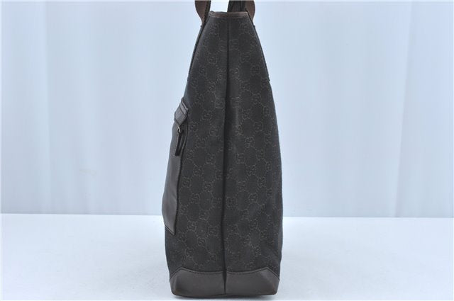 Authentic GUCCI Shoulder Tote Bag GG Canvas Leather 180450 Brown J1869