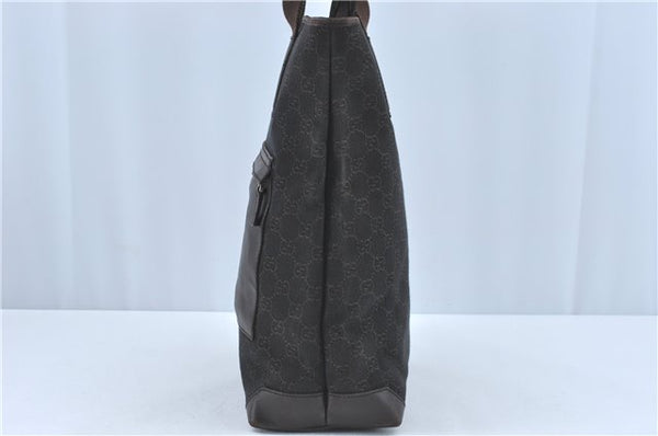Authentic GUCCI Shoulder Tote Bag GG Canvas Leather 180450 Brown J1869
