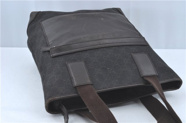 Authentic GUCCI Shoulder Tote Bag GG Canvas Leather 180450 Brown J1869