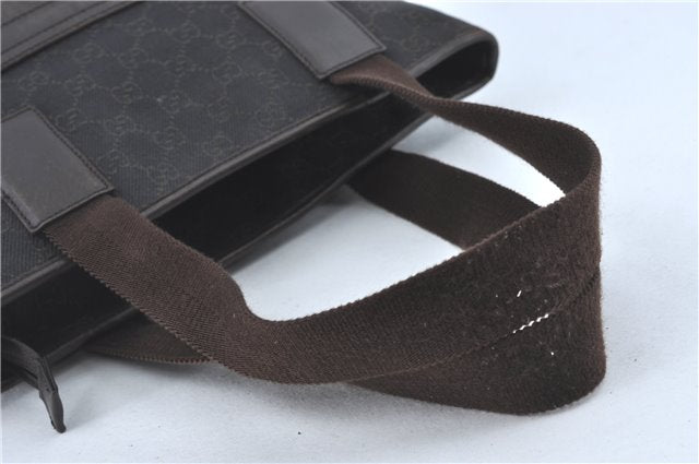 Authentic GUCCI Shoulder Tote Bag GG Canvas Leather 180450 Brown J1869