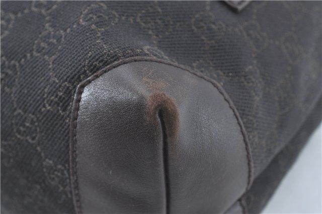 Authentic GUCCI Shoulder Tote Bag GG Canvas Leather 180450 Brown J1869