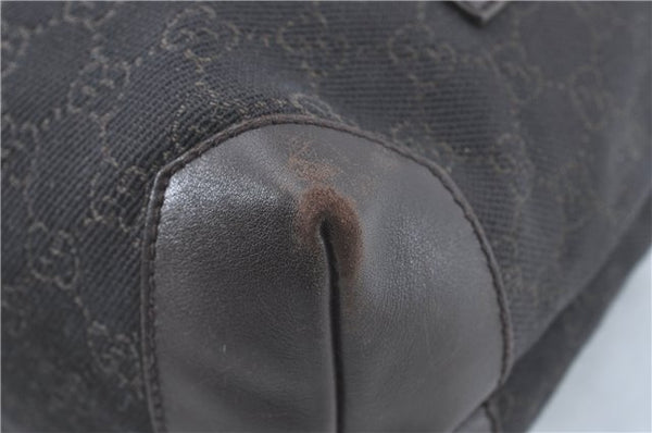 Authentic GUCCI Shoulder Tote Bag GG Canvas Leather 180450 Brown J1869