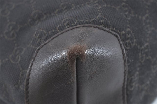 Authentic GUCCI Shoulder Tote Bag GG Canvas Leather 180450 Brown J1869