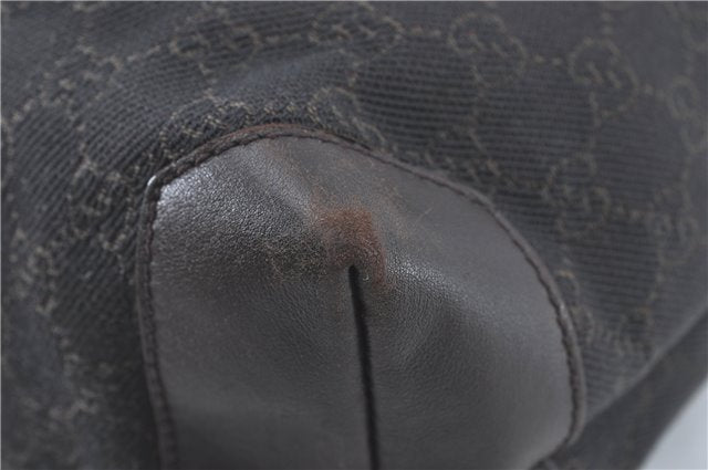 Authentic GUCCI Shoulder Tote Bag GG Canvas Leather 180450 Brown J1869