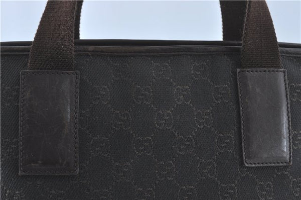 Authentic GUCCI Shoulder Tote Bag GG Canvas Leather 180450 Brown J1869
