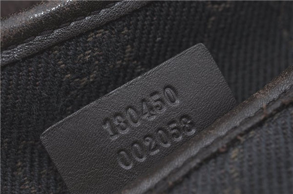 Authentic GUCCI Shoulder Tote Bag GG Canvas Leather 180450 Brown J1869