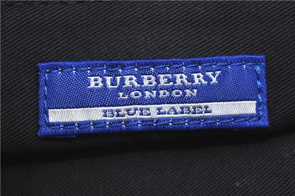 Authentic BURBERRY BLUE LABEL Check Hand Tote Bag Purse Nylon Beige Black J1871