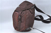 Authentic PRADA Nylon Leather Backpack Brown J1872