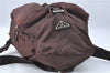 Authentic PRADA Nylon Leather Backpack Brown J1872