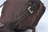 Authentic PRADA Nylon Leather Backpack Brown J1872