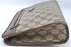 Authentic GUCCI Clutch Hand Bag Purse GG PVC Leather Brown Junk J1876