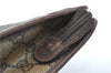 Authentic GUCCI Clutch Hand Bag Purse GG PVC Leather Brown Junk J1876