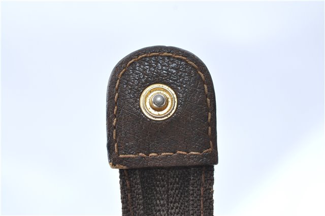 Authentic GUCCI Clutch Hand Bag Purse GG PVC Leather Brown Junk J1876