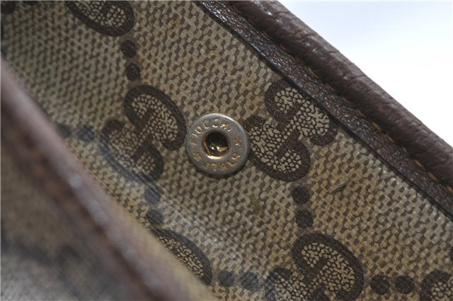 Authentic GUCCI Clutch Hand Bag Purse GG PVC Leather Brown Junk J1876