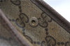 Authentic GUCCI Clutch Hand Bag Purse GG PVC Leather Brown Junk J1876