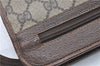 Authentic GUCCI Clutch Hand Bag Purse GG PVC Leather Brown Junk J1876