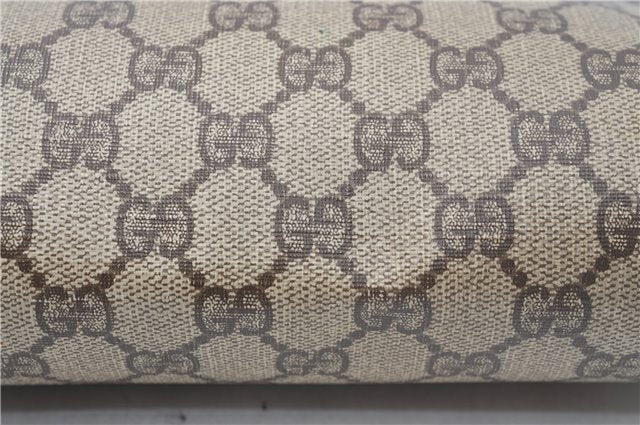 Authentic GUCCI Clutch Hand Bag Purse GG PVC Leather Brown Junk J1876