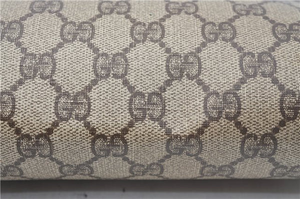 Authentic GUCCI Clutch Hand Bag Purse GG PVC Leather Brown Junk J1876