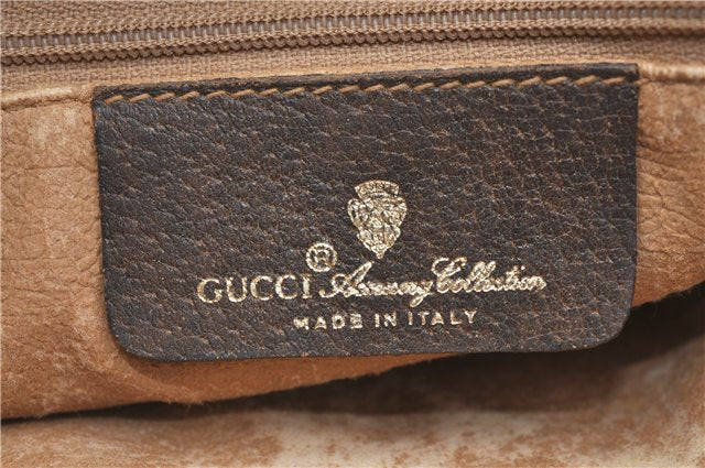 Authentic GUCCI Clutch Hand Bag Purse GG PVC Leather Brown Junk J1876