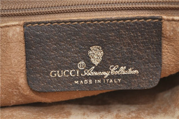 Authentic GUCCI Clutch Hand Bag Purse GG PVC Leather Brown Junk J1876