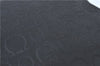 Authentic Ferragamo Gancini Logo Canvas Leather Shoulder Tote Bag Black J1877