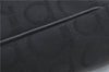 Authentic Ferragamo Gancini Logo Canvas Leather Shoulder Tote Bag Black J1877