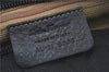 Authentic Ferragamo Gancini Logo Canvas Leather Shoulder Tote Bag Black J1877