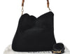 Authentic GUCCI Bamboo 2Way Shoulder Hand Bag Purse Suede Leather Black J1878