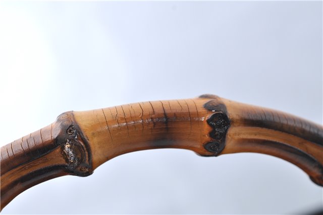 Authentic GUCCI Bamboo 2Way Shoulder Hand Bag Purse Suede Leather Black J1878