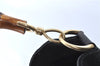 Authentic GUCCI Bamboo 2Way Shoulder Hand Bag Purse Suede Leather Black J1878