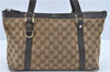 Authentic GUCCI Abbey Shoulder Tote Bag GG Canvas Leather 141470 Brown J1879