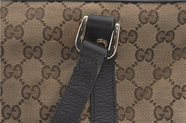 Authentic GUCCI Abbey Shoulder Tote Bag GG Canvas Leather 141470 Brown J1879