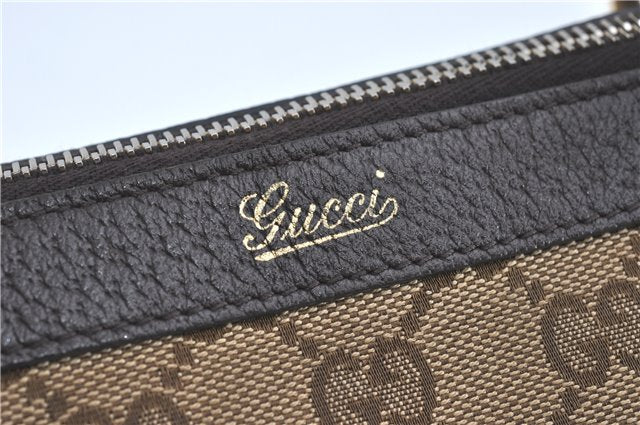 Authentic GUCCI Abbey Shoulder Tote Bag GG Canvas Leather 141470 Brown J1879