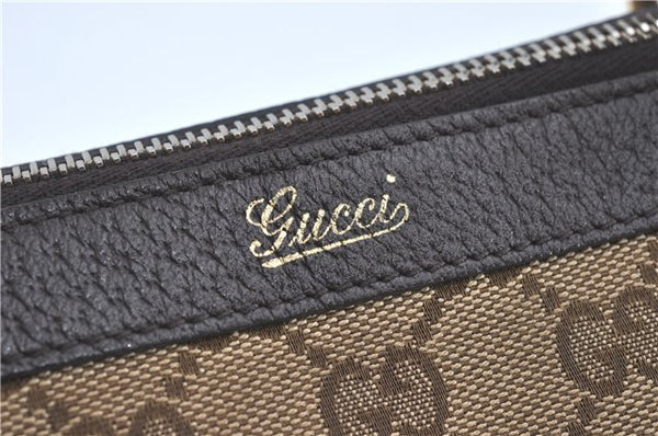 Authentic GUCCI Abbey Shoulder Tote Bag GG Canvas Leather 141470 Brown J1879