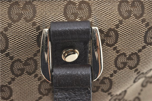 Authentic GUCCI Abbey Shoulder Tote Bag GG Canvas Leather 141470 Brown J1879