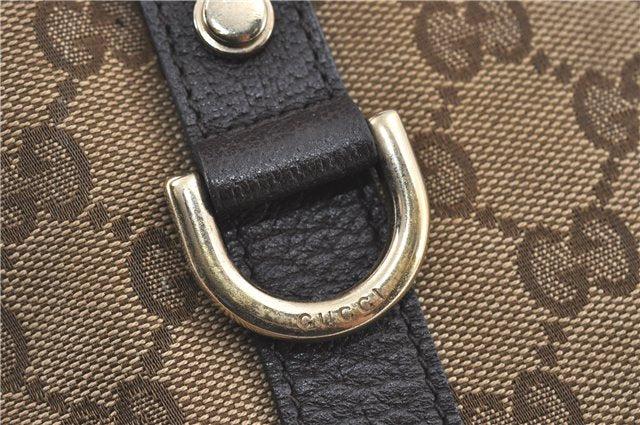 Authentic GUCCI Abbey Shoulder Tote Bag GG Canvas Leather 141470 Brown J1879