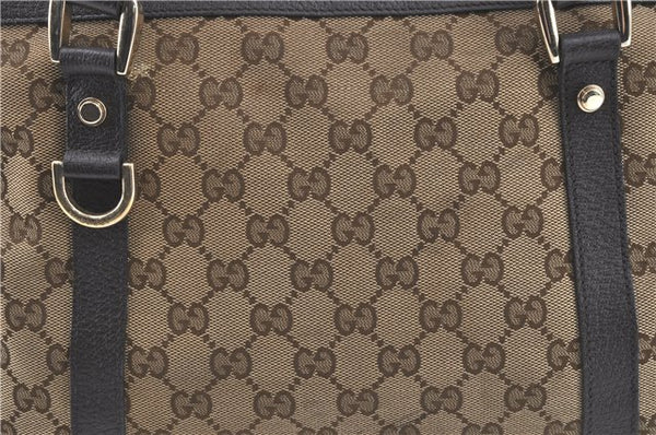 Authentic GUCCI Abbey Shoulder Tote Bag GG Canvas Leather 141470 Brown J1879