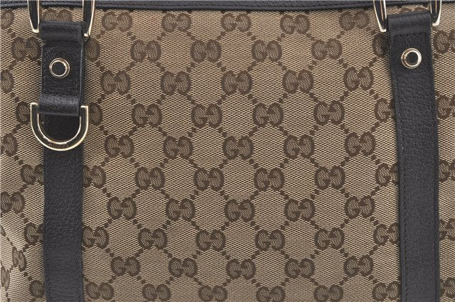 Authentic GUCCI Abbey Shoulder Tote Bag GG Canvas Leather 141470 Brown J1879
