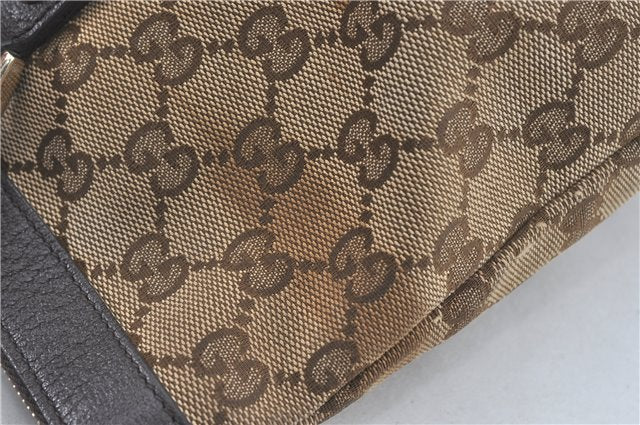 Authentic GUCCI Abbey Shoulder Tote Bag GG Canvas Leather 141470 Brown J1879
