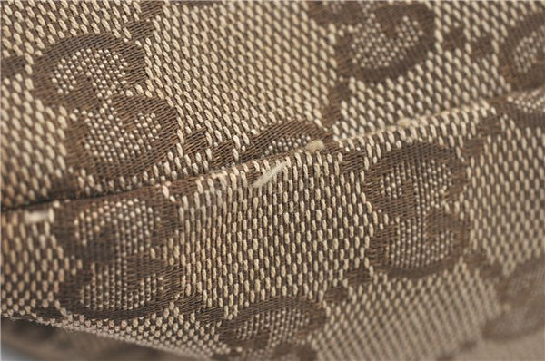 Authentic GUCCI Abbey Shoulder Tote Bag GG Canvas Leather 141470 Brown J1879