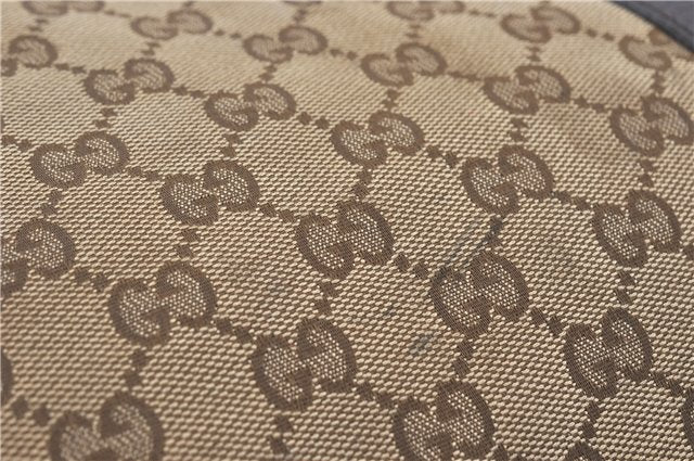 Authentic GUCCI Abbey Shoulder Tote Bag GG Canvas Leather 141470 Brown J1879