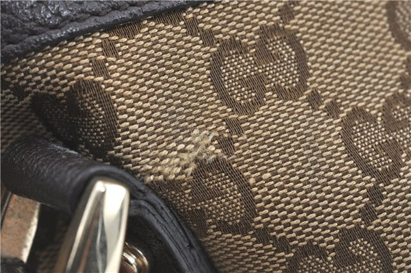 Authentic GUCCI Abbey Shoulder Tote Bag GG Canvas Leather 141470 Brown J1879