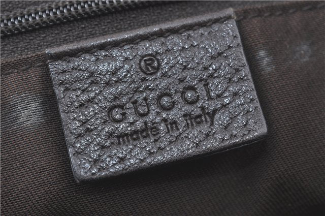 Authentic GUCCI Abbey Shoulder Tote Bag GG Canvas Leather 141470 Brown J1879