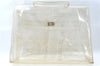 Authentic HERMES Vinyl Kelly Beach Hand Bag Purse Clear  J1881