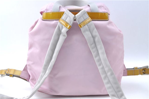 Authentic PRADA Nylon Enamel Backpack Light Pink J1884